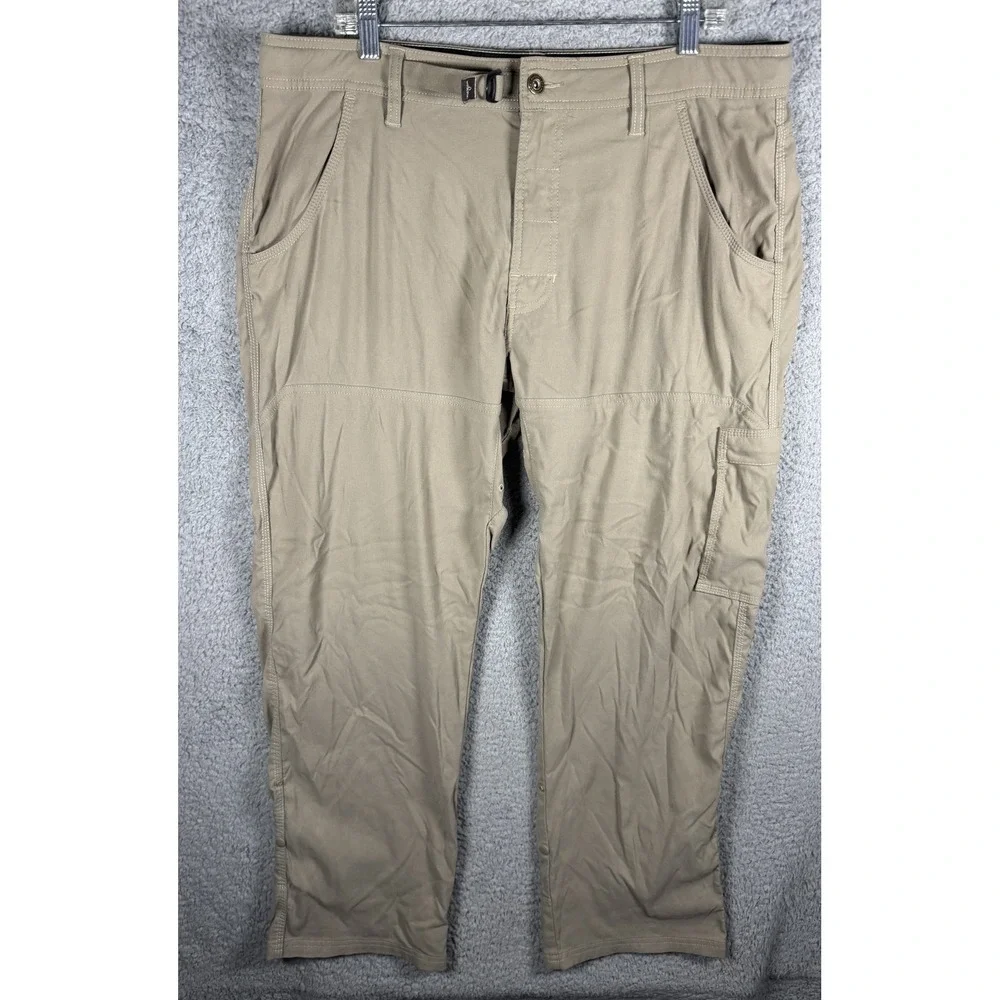 Prana Zion Mens‎ Hiking Pants 38x30 Khaki Tan Stretch Cargo Outdoor Trekking